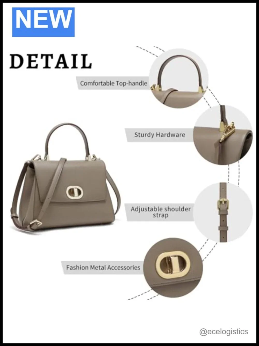 Faux Leather Satchel Handbag Crossbody Top Handle Work Purse Multiple Pockets